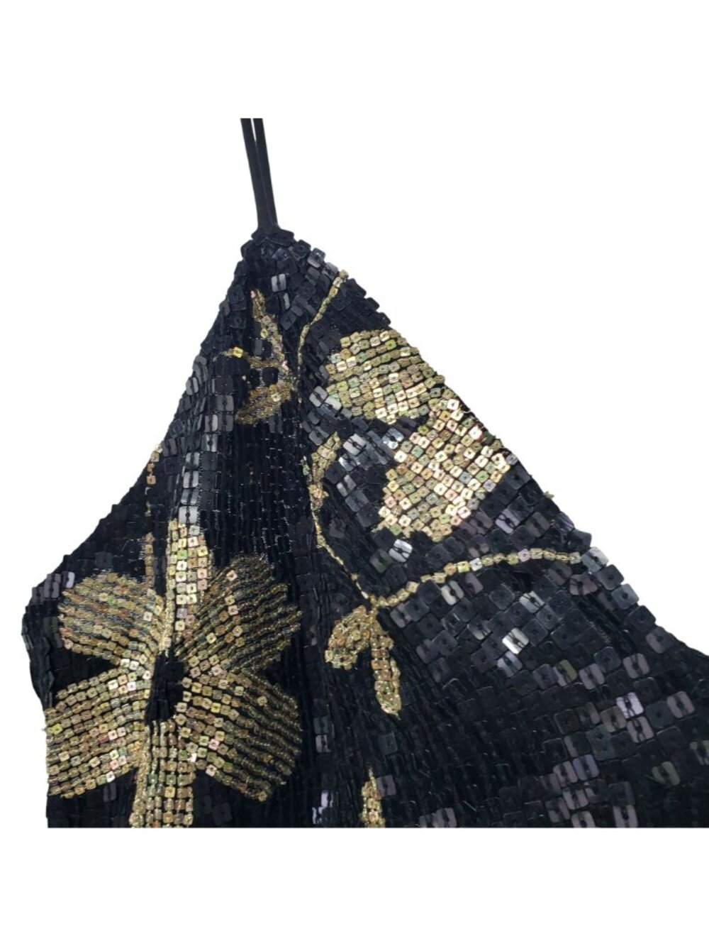 Ashish $2000 Black Gold Floral Sequin Mini Dress 90s Slip Dress Annies Ibiza - Picture 5 of 16